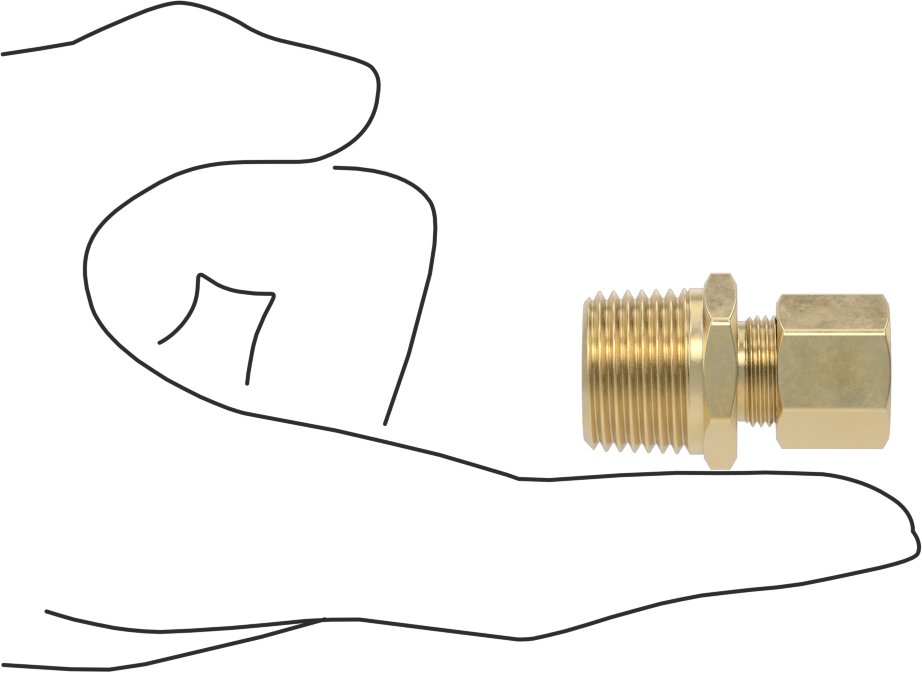 Hava ve Su için Pirinç Sıkıştırma Tüp Bağlantısı, Adaptör, 3/8" Boru Dış Çapı x 1/2 NPTF Erkek için