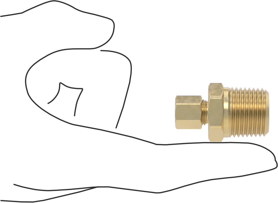 Hava ve Su için Pirinç Sıkıştırma Tüp Bağlantısı, 1/4" Boru Dış Çapı x 1/2 NPTF Erkek için Düz Adaptör