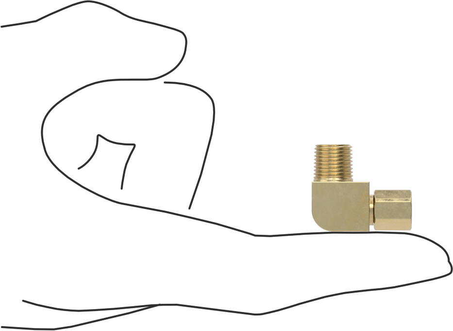 Hava ve Su için Pirinç Sıkıştırma Tüp Bağlantısı, Dirsek adaptörü, 1/8" Boru Dış Çapı x 1/8 NPTF Erkek için