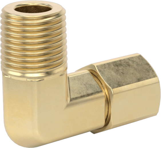 Hava ve Su için Pirinç Sıkıştırma Tüp Bağlantısı, Dirsek adaptörü, 3/16" Dış Çaplı Boru x 1/8 NPTF Erkek