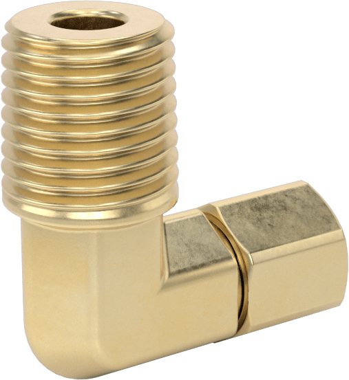 Hava ve Su için Pirinç Sıkıştırma Tüp Bağlantısı, Dirsek adaptörü, 3/16" Boru Dış Çap x 1/4 NPTF Erkek için