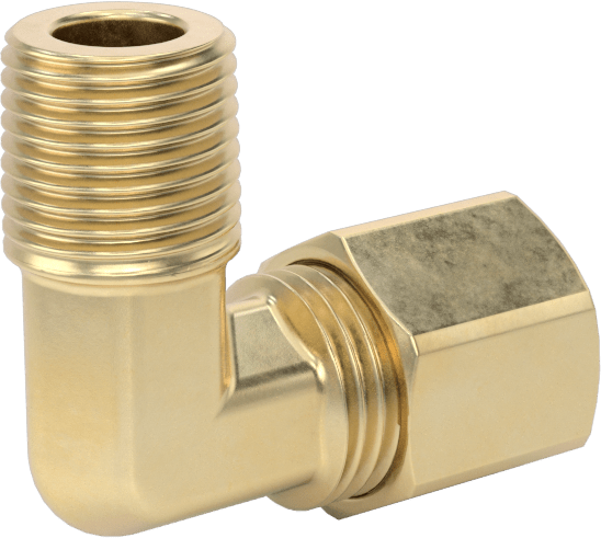 Hava ve Su için Pirinç Sıkıştırma Tüp Bağlantısı, Dirsek adaptörü, 1/4" Boru Dış Çapı x 1/8 NPTF Erkek için