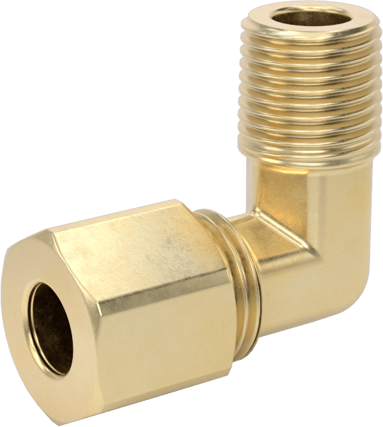 Hava ve Su için Pirinç Sıkıştırma Tüp Bağlantısı, Dirsek adaptörü, 1/4" Boru Dış Çapı x 1/8 NPTF Erkek için