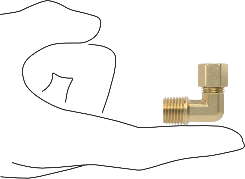 Hava ve Su için Pirinç Sıkıştırma Tüp Bağlantısı, Dirsek adaptörü, 1/4" Boru Dış Çapı x 1/4 NPTF Erkek için