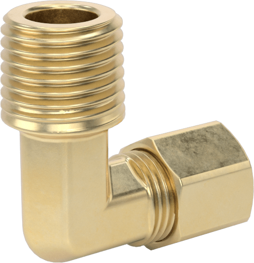 Hava ve Su için Pirinç Sıkıştırma Tüp Bağlantısı, Dirsek adaptörü, 1/4" Boru Dış Çapı x 1/4 NPTF Erkek için