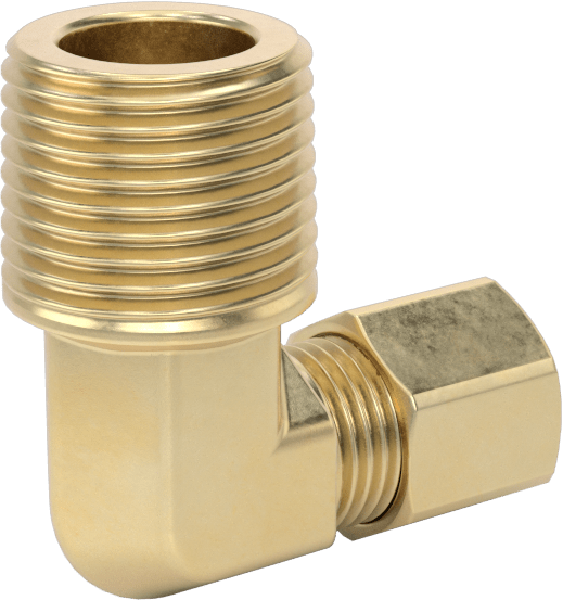 Hava ve Su için Pirinç Sıkıştırma Tüp Bağlantısı, Dirsek adaptörü, 1/4" Boru Dış Çapı x 3/8 NPTF Erkek için
