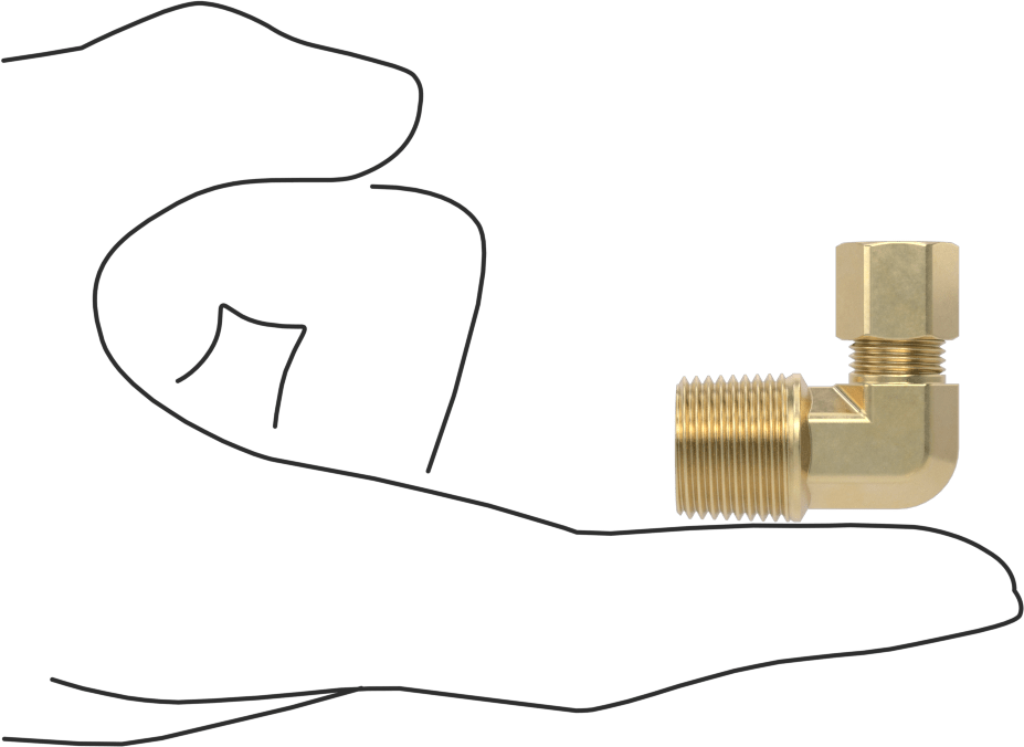 Hava ve Su için Pirinç Sıkıştırma Tüp Bağlantısı, Dirsek adaptörü, 1/4" Boru Dış Çapı x 3/8 NPTF Erkek için