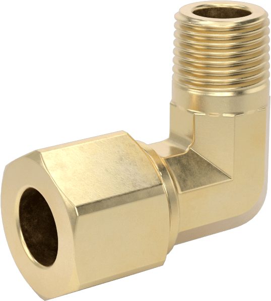 Hava ve Su için Pirinç Sıkıştırma Tüp Bağlantısı, Dirsek adaptörü, 5/16" Boru Dış Çapı x 1/8 NPTF Erkek için