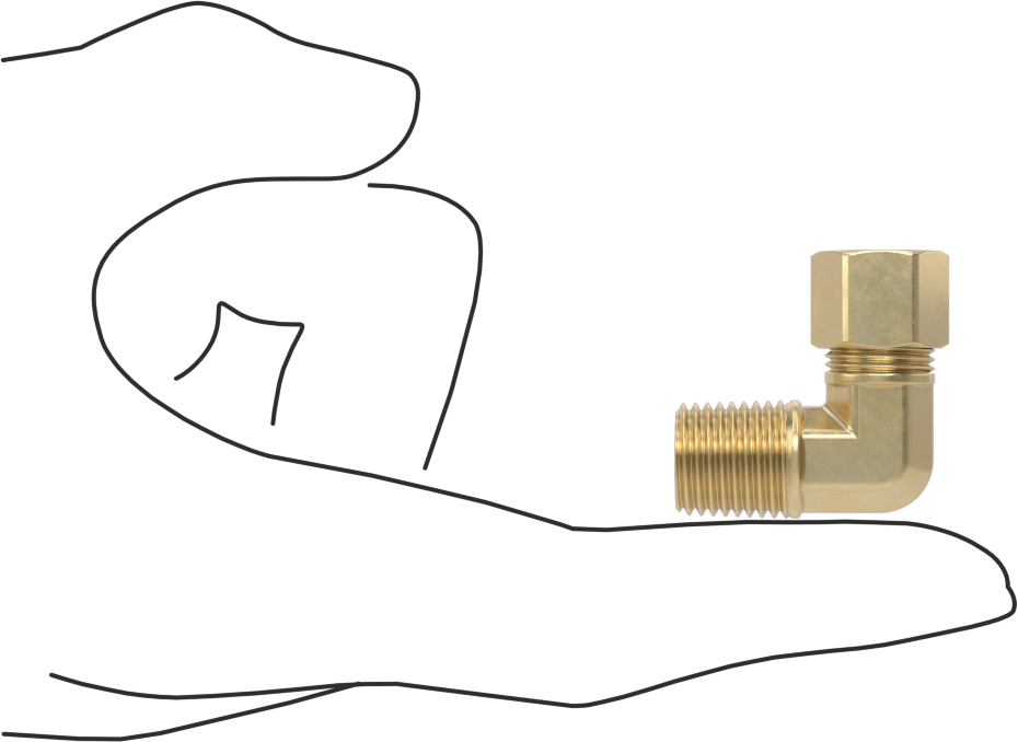 Hava ve Su için Pirinç Sıkıştırma Tüp Bağlantısı, Dirsek adaptörü, 5/16" Boru Dış Çapı x 1/4 NPTF Erkek için