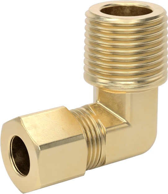Hava ve Su için Pirinç Sıkıştırma Tüp Bağlantısı, Dirsek adaptörü, 5/16" Dış Çaplı Boru x 3/8 NPTF Erkek için