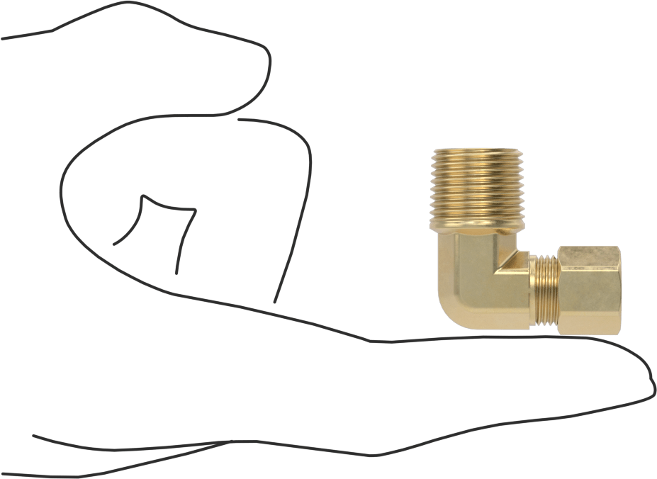 Hava ve Su için Pirinç Sıkıştırma Tüp Bağlantısı, Dirsek adaptörü, 5/16" Dış Çaplı Boru x 3/8 NPTF Erkek için