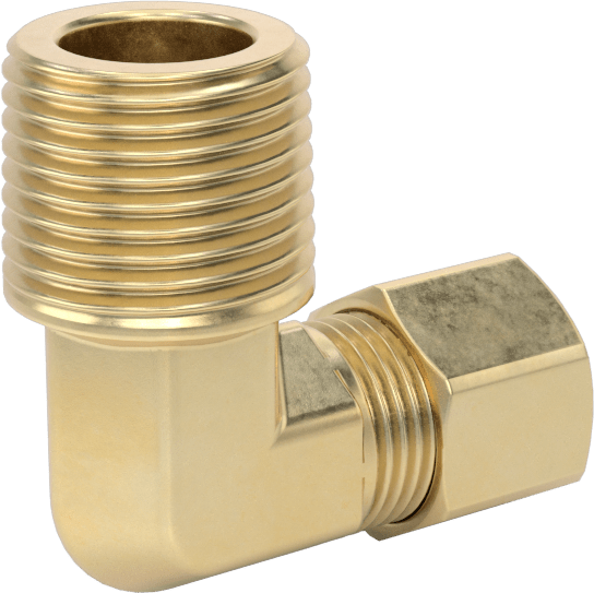 Hava ve Su için Pirinç Sıkıştırma Tüp Bağlantısı, Dirsek adaptörü, 5/16" Dış Çaplı Boru x 3/8 NPTF Erkek için