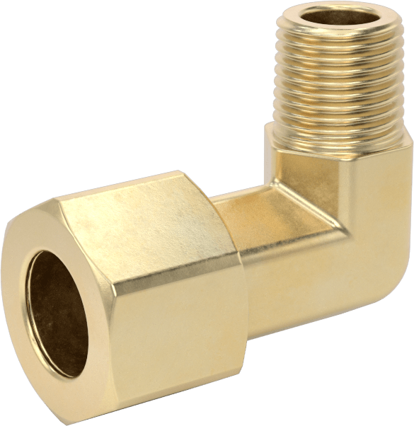 Hava ve Su için Pirinç Sıkıştırma Tüp Bağlantısı, Dirsek adaptörü, 3/8" Boru Dış Çapı x 1/8 NPTF Erkek için