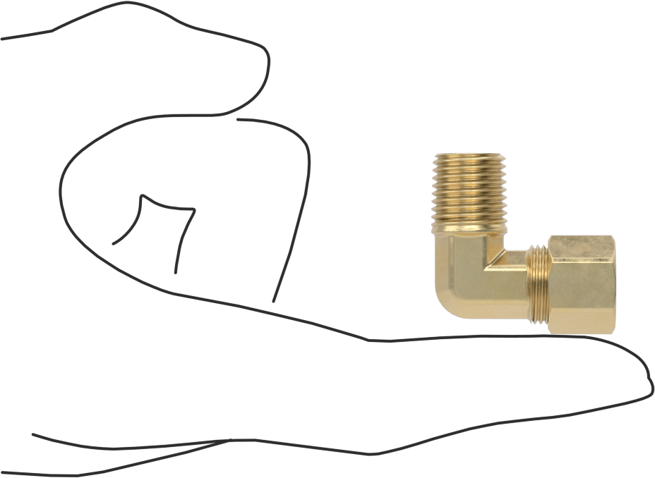 Hava ve Su için Pirinç Sıkıştırma Tüp Bağlantısı, Dirsek adaptörü, 3/8" Dış Çaplı Boru x 1/4 NPTF Erkek için