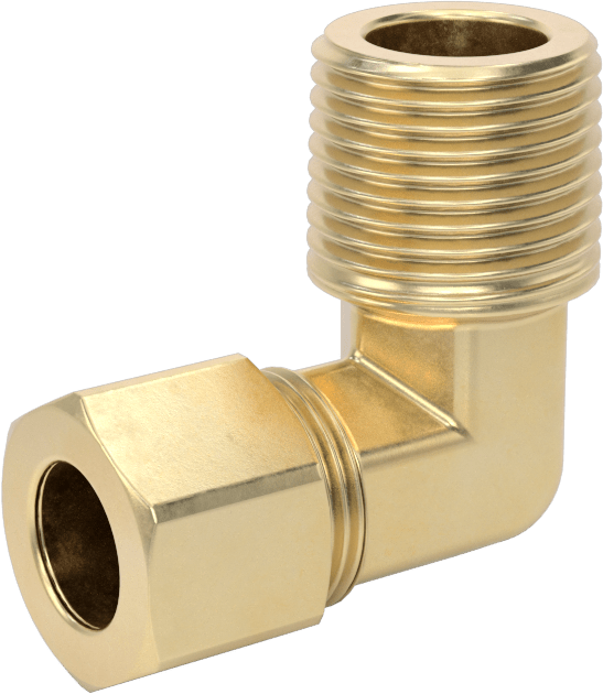 Hava ve Su için Pirinç Sıkıştırma Tüp Bağlantısı, Dirsek adaptörü, 3/8" Dış Çaplı Boru x 3/8 NPTF Erkek için