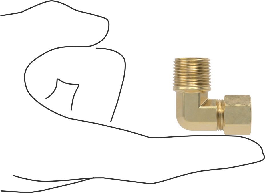 Hava ve Su için Pirinç Sıkıştırma Tüp Bağlantısı, Dirsek adaptörü, 3/8" Dış Çaplı Boru x 3/8 NPTF Erkek için