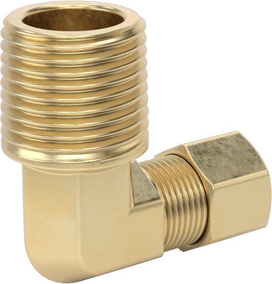 Hava ve Su için Pirinç Sıkıştırma Tüp Bağlantısı, Dirsek adaptörü, 3/8" Boru Dış Çapı x 1/2 NPTF Erkek için