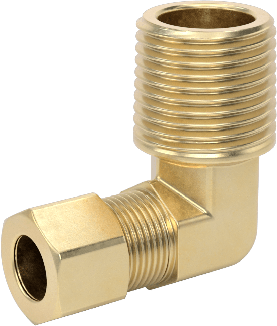 Hava ve Su için Pirinç Sıkıştırma Tüp Bağlantısı, Dirsek adaptörü, 3/8" Boru Dış Çapı x 1/2 NPTF Erkek için