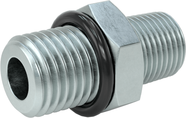 Kompakt Aşırı Basınçlı Çelik Boru Bağlantı Elemanı, Düz Adaptör, 1/8 NPTF Erkek x 7/16"-20 UNF Erkek