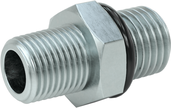 Kompakt Aşırı Basınçlı Çelik Boru Bağlantı Elemanı, Düz Adaptör, 1/8 NPTF Erkek x 7/16"-20 UNF Erkek