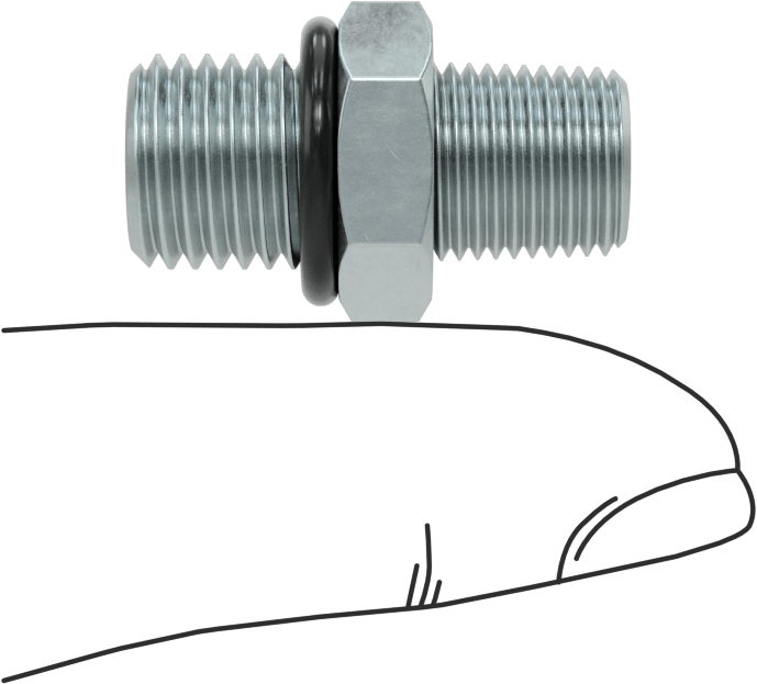 Kompakt Aşırı Basınçlı Çelik Boru Bağlantı Elemanı, Düz Adaptör, 1/8 NPTF Erkek x 7/16"-20 UNF Erkek
