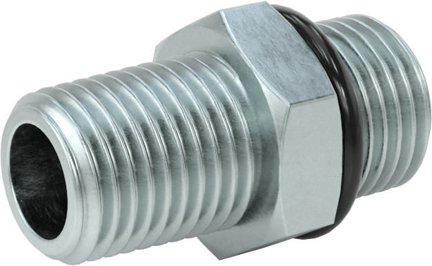 Kompakt Aşırı Basınçlı Çelik Boru Bağlantı Elemanı, Düz Adaptör, 1/4 NPTF Erkek x 9/16"-18 UNF Erkek