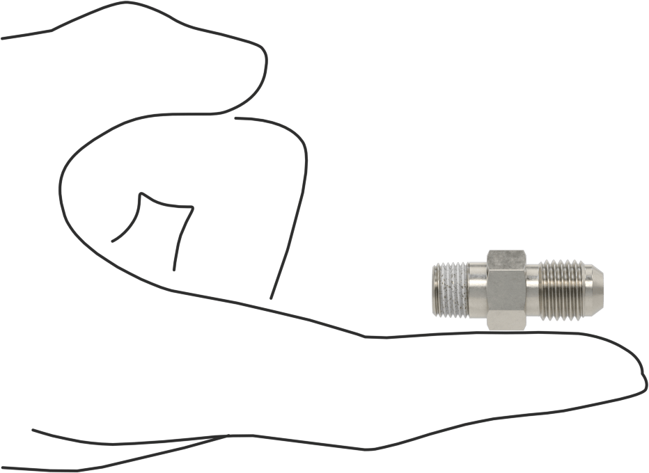 Paslanmaz Çelik Boru için 37 Derece Genişletilmiş Bağlantı Parçası, Diş Sızdırmazlık Maddeli Adaptör, 1/4" Boru Dış Çapı x 1/8 BSPT Erkek