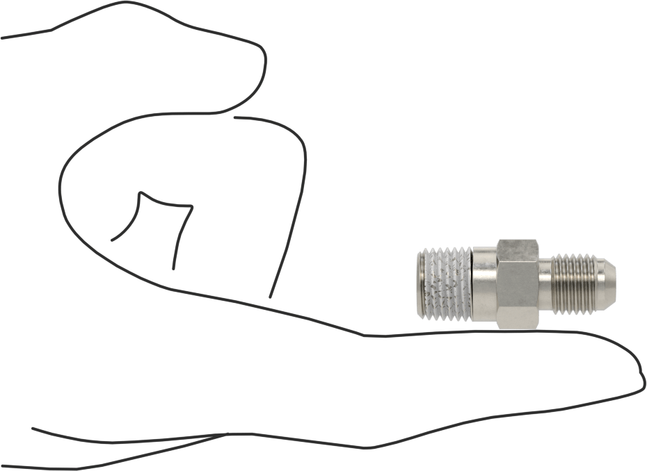 Paslanmaz Çelik Boru için 37 Derece Genişletilmiş Bağlantı Parçası, Diş Sızdırmazlık Maddeli Adaptör, 1/4" Boru Dış Çapı x 1/4 BSPT Erkek
