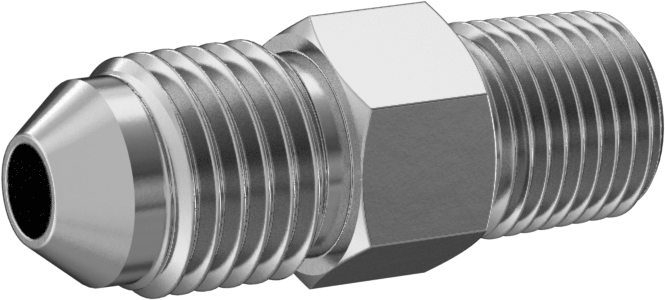 Paslanmaz Çelik Boru için 37 Derece Genişletilmiş Bağlantı Parçası, 1/4" Boru Dış Çapı x 1/8 BSPT Erkek için Düz Adaptör