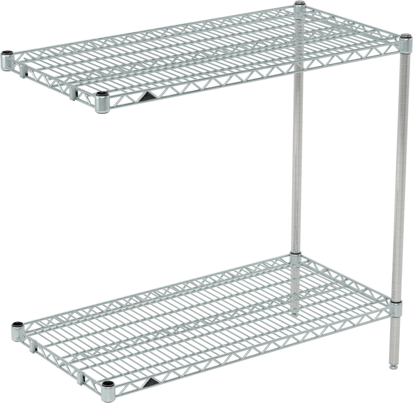 Ağır Hizmet Tipi Tel Raf, 2 adet Raf ile, Çinko Kaplı Çelik, 36“ x 35” x 18" Ek Parça