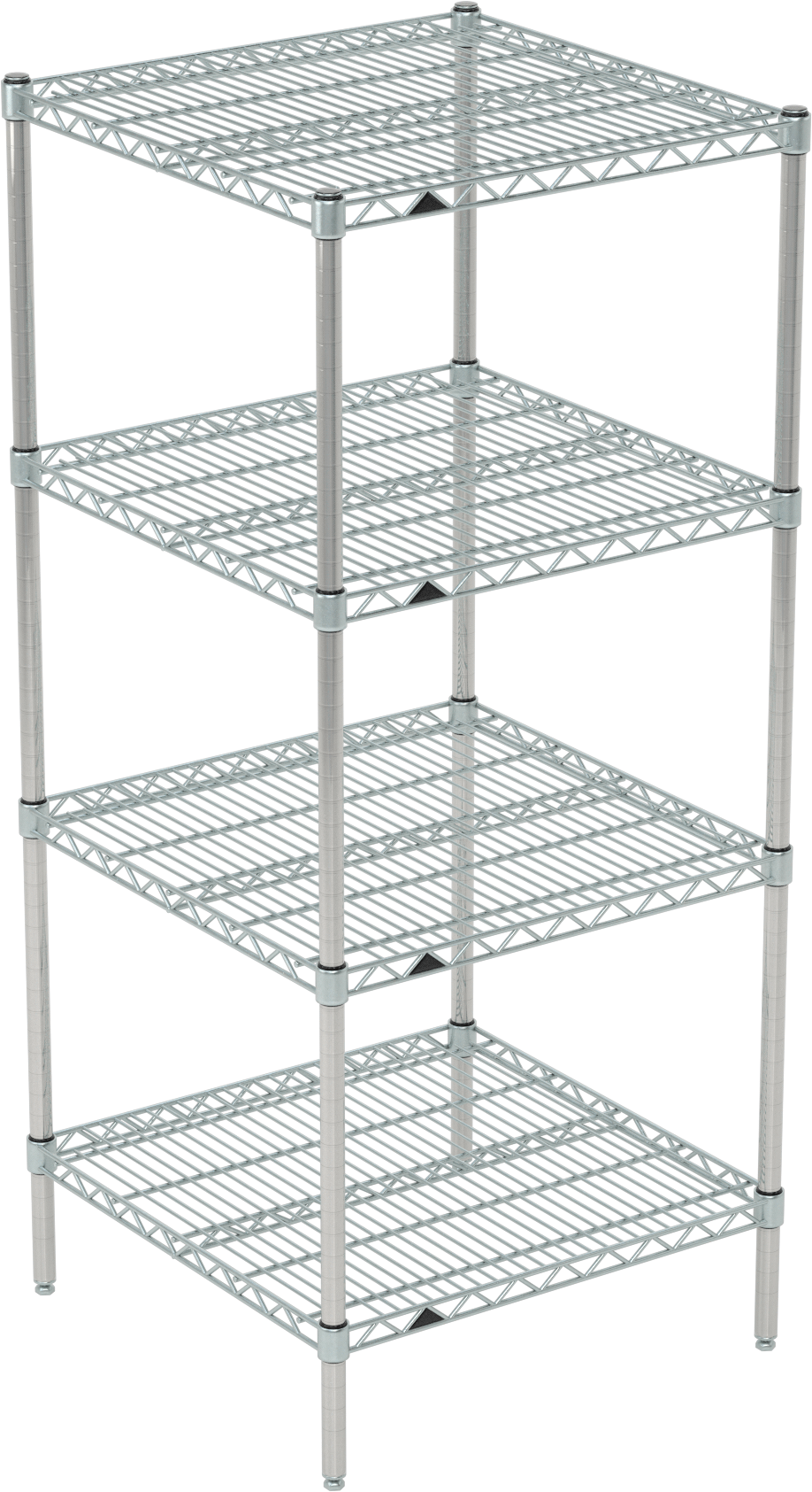 Ağır Hizmet Tipi Tel Raf, 4 Raf ile, Çinko Kaplı Çelik, 24" x 55" x 24"