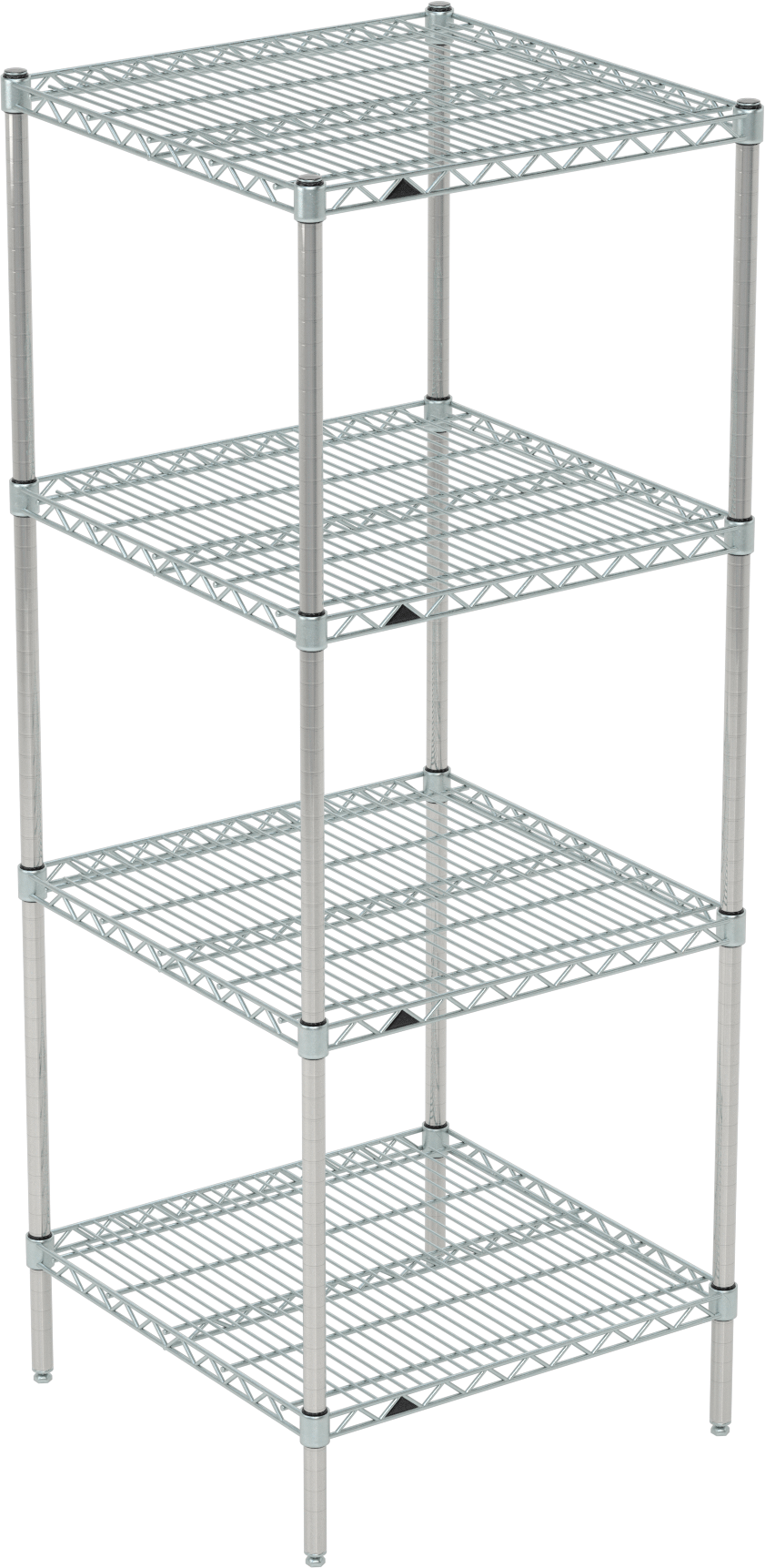 Ağır Hizmet Tipi Tel Raf, 4 Raf ile, Çinko Kaplı Çelik, 24" x 63" x 24"