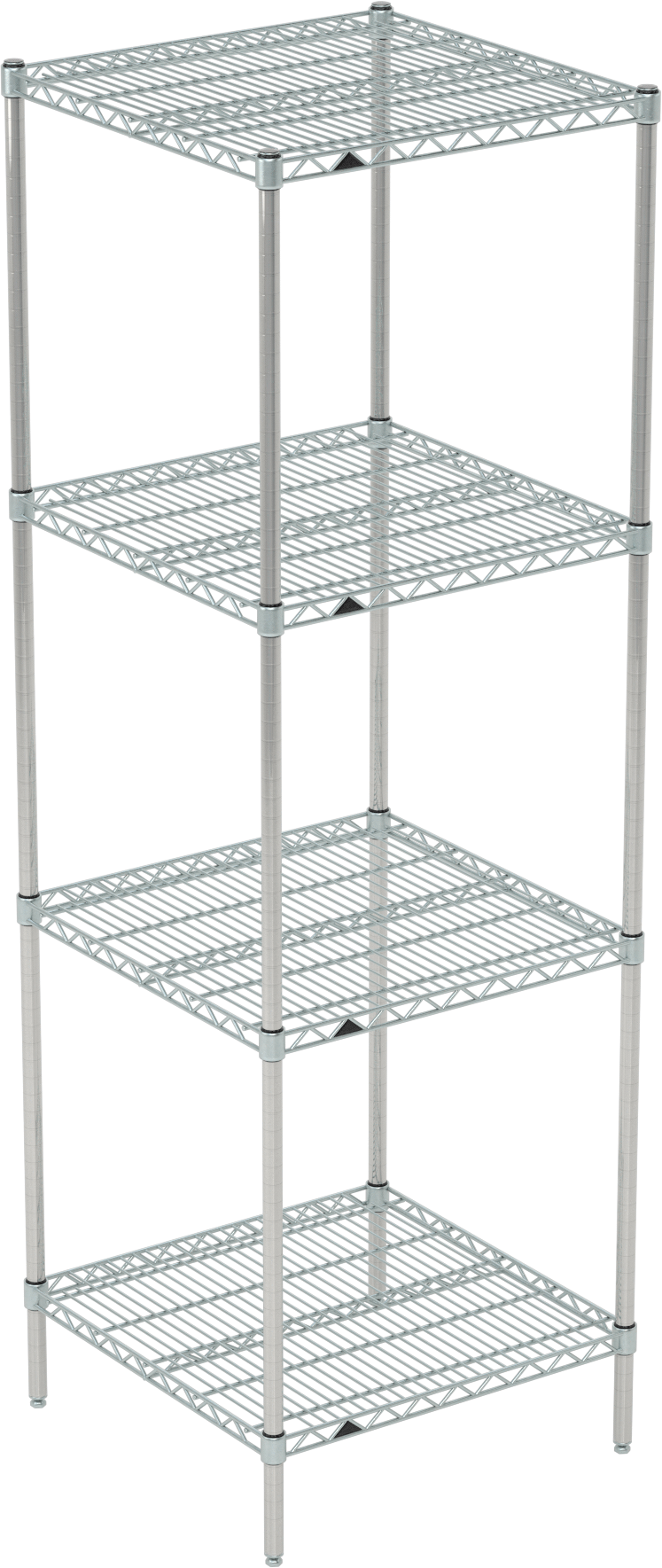 Ağır Hizmet Tipi Tel Raf, 4 Raf ile, Çinko Kaplı Çelik, 24" x 75" x 24"