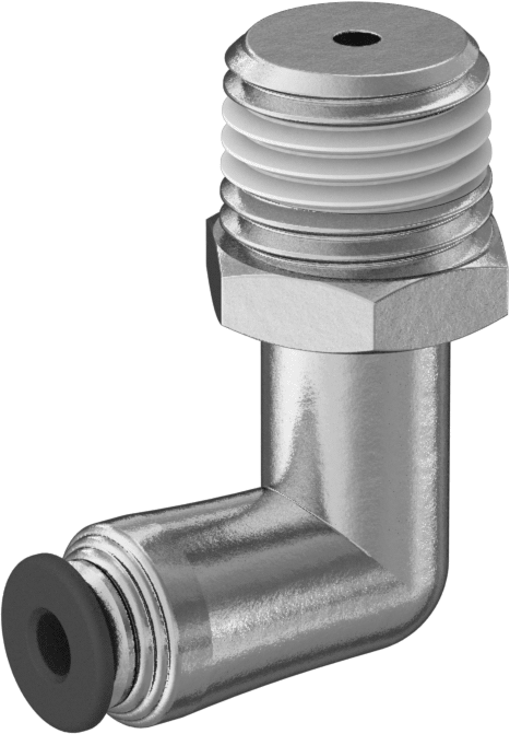 Hava için Pirinç Push-to-Connect Boru Bağlantı Elemanı, Dirsek adaptörü, 1/8" Boru Dış Çapı x 1/4 NPTF Erkek