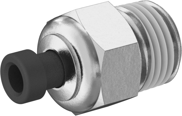 Hava için Pirinç Push-to-Connect Boru Bağlantı Elemanı, Düz Adaptör, 1/8" Boru Dış Çapı x 1/8 NPTF Erkek için