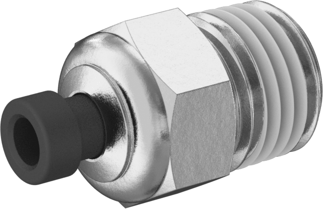 Hava için Pirinç Push-to-Connect Boru Bağlantı Elemanı, Düz Adaptör, 5/32" Boru Dış Çapı x 1/4 NPTF Erkek için