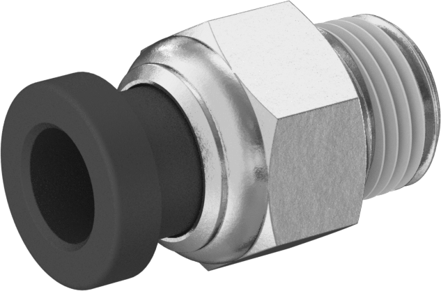 Hava için Pirinç Push-to-Connect Boru Bağlantı Elemanı, Düz Adaptör, 1/4" Boru Dış Çapı x 1/8 NPTF Erkek için