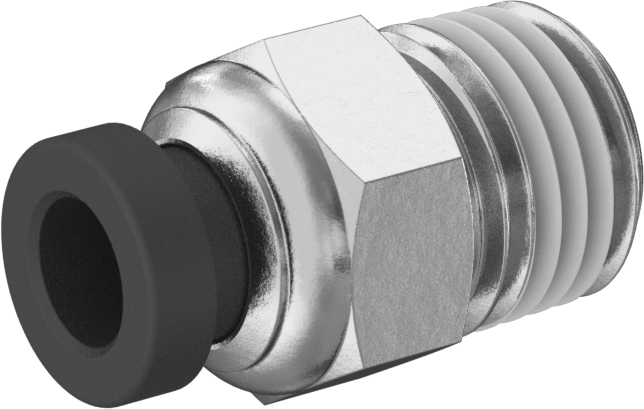 Hava için Pirinç Push-to-Connect Boru Bağlantı Elemanı, Düz Adaptör, 1/4" Boru Dış Çapı x 1/4 NPTF Erkek için