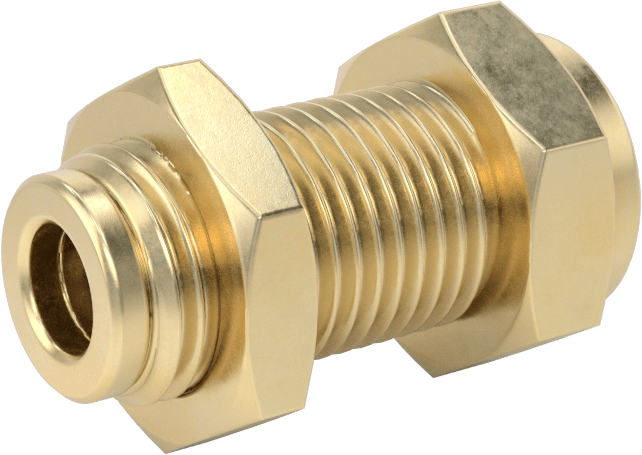 Hava için Pirinç Push-to-Connect Boru Bağlantı Elemanı, 1/4" Boru Dış Çapı x 1/8 NPTF Dişi için Düz Adaptör