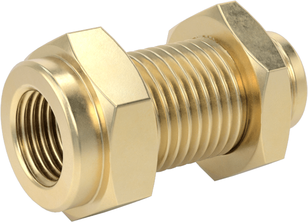 Hava için Pirinç Push-to-Connect Boru Bağlantı Elemanı, 1/4" Boru Dış Çapı x 1/8 NPTF Dişi için Düz Adaptör