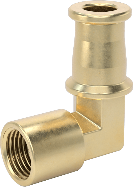 Hava için Pirinç Push-to-Connect Boru Bağlantı Elemanı, 1/4" Dış Çaplı Boru x 1/8 NPTF Dişi için Dirsek Adaptörü