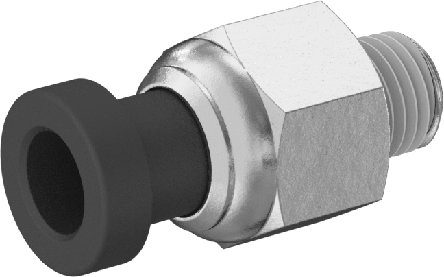 Hava için Pirinç Push-to-Connect Boru Bağlantı Elemanı, Düz Adaptör, 1/4" Boru Dış Çapı x 1/16 NPTF Erkek için