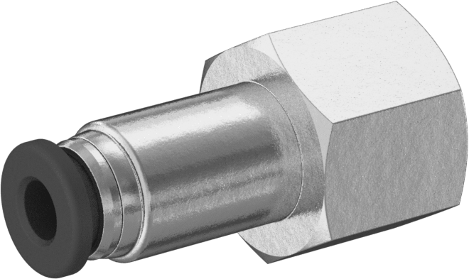 Hava için Pirinç Push-to-Connect Boru Bağlantı Elemanı, Düz Adaptör, 5/32" Boru Dış Çapı x 1/8 NPTF Dişi