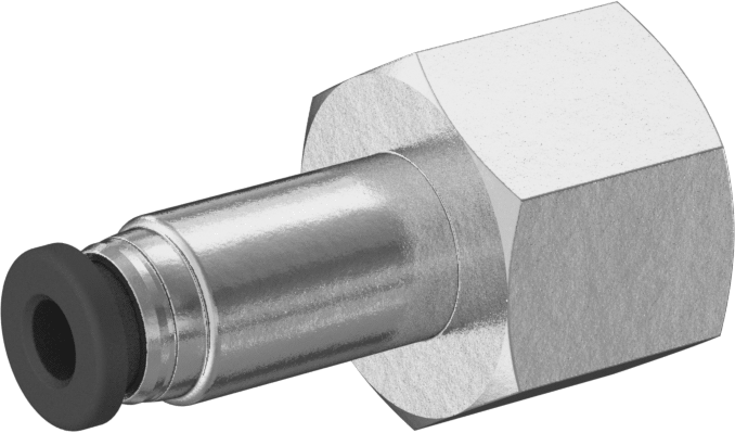 Hava için Pirinç Push-to-Connect Boru Bağlantı Elemanı, Düz Adaptör, 5/32" Boru Dış Çapı x 1/4 NPTF Dişi için