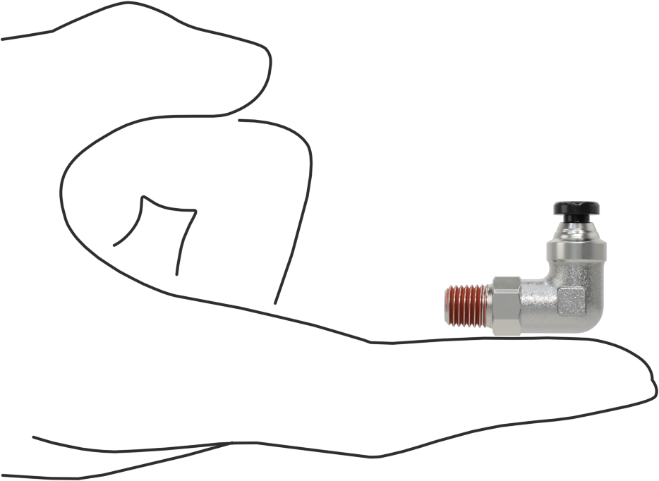 Hava için Pirinç Push-to-Connect Boru Bağlantı Elemanı, 1/8" Boru Dış Çapı x 1/16 NPTF Erkek için 90 Derece Dirsek