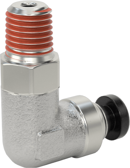 Hava için Pirinç Push-to-Connect Boru Bağlantı Elemanı, 1/8" Boru Dış Çapı x 1/16 NPTF Erkek için 90 Derece Dirsek