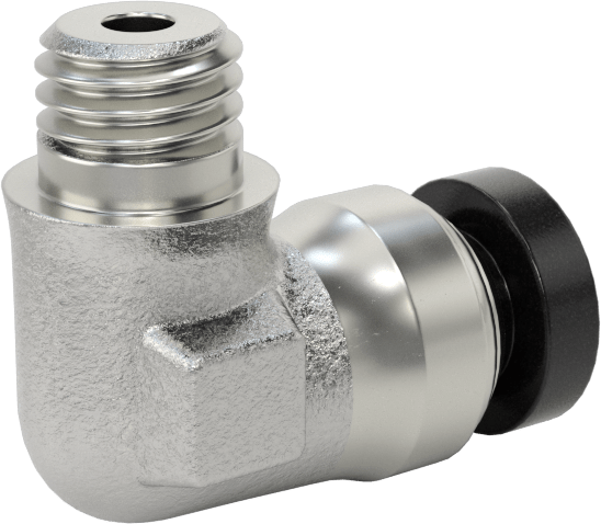 Hava için Pirinç Push-to-Connect Boru Bağlantı Elemanı, 5/32“ Dış Çaplı Boru x 1/4”-28 UNF Erkek için 90 Derece Dirsek