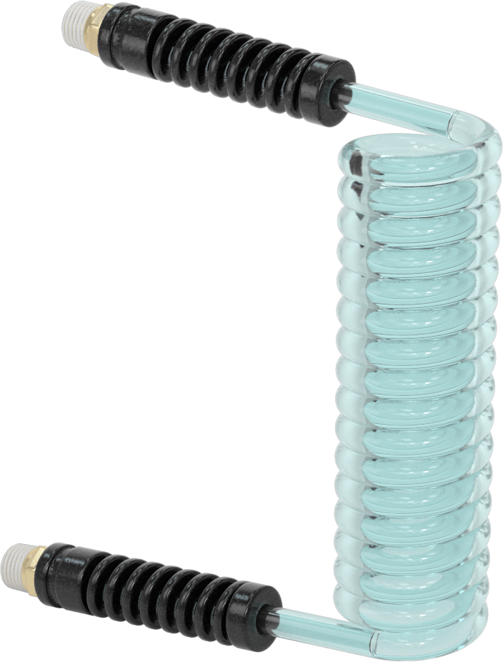 Yüksek Sıcaklık Esnek Geri Çekilebilir Hava Hortumu, 1/4 x 1/4 NPT Erkek, 3/16" ID, 10 Fit Uzunluk