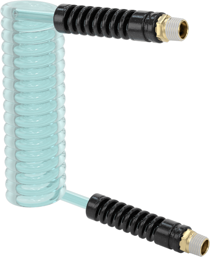 Yüksek Sıcaklık Esnek Geri Çekilebilir Hava Hortumu, 1/4 x 1/4 NPT Erkek, 3/16" ID, 10 Fit Uzunluk