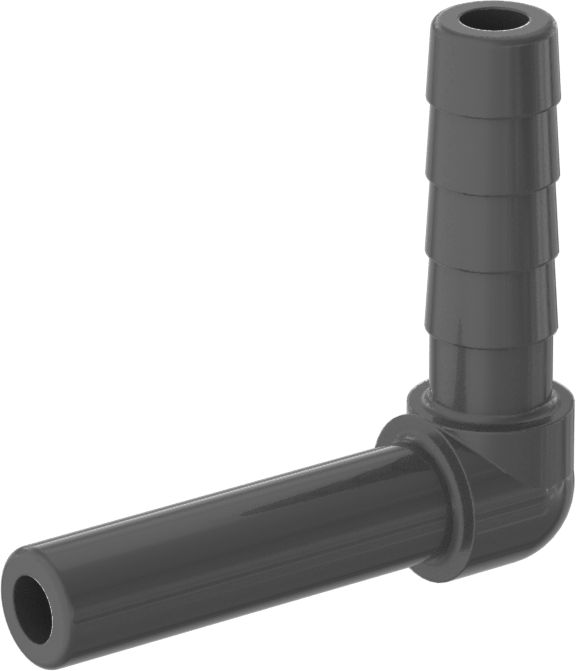 İçme Suyu için İtme-Bağlantı Elemanı, Dirsek, 1/4" Boru Gövde Dış Çapı, 1/4" Dikenli Boru İç Çapı için